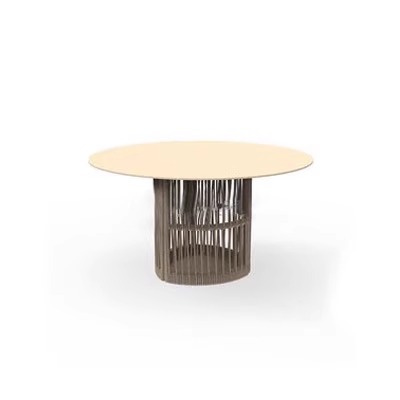 Mesas y sillas de ocio al aire libre Jardín tejido de cuerda Balcón Patio Villa Terraza al aire libre Impermeable Protector solar Silla de ratán nórdico Muebles