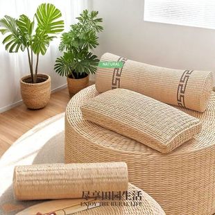 Ready-Made Straw Pillows, Cattail Woven Adult Cervical Spine Health Sleeping Pillows, Handmade Steaming Pillows, Summer Cooling Pillows Wholesale
