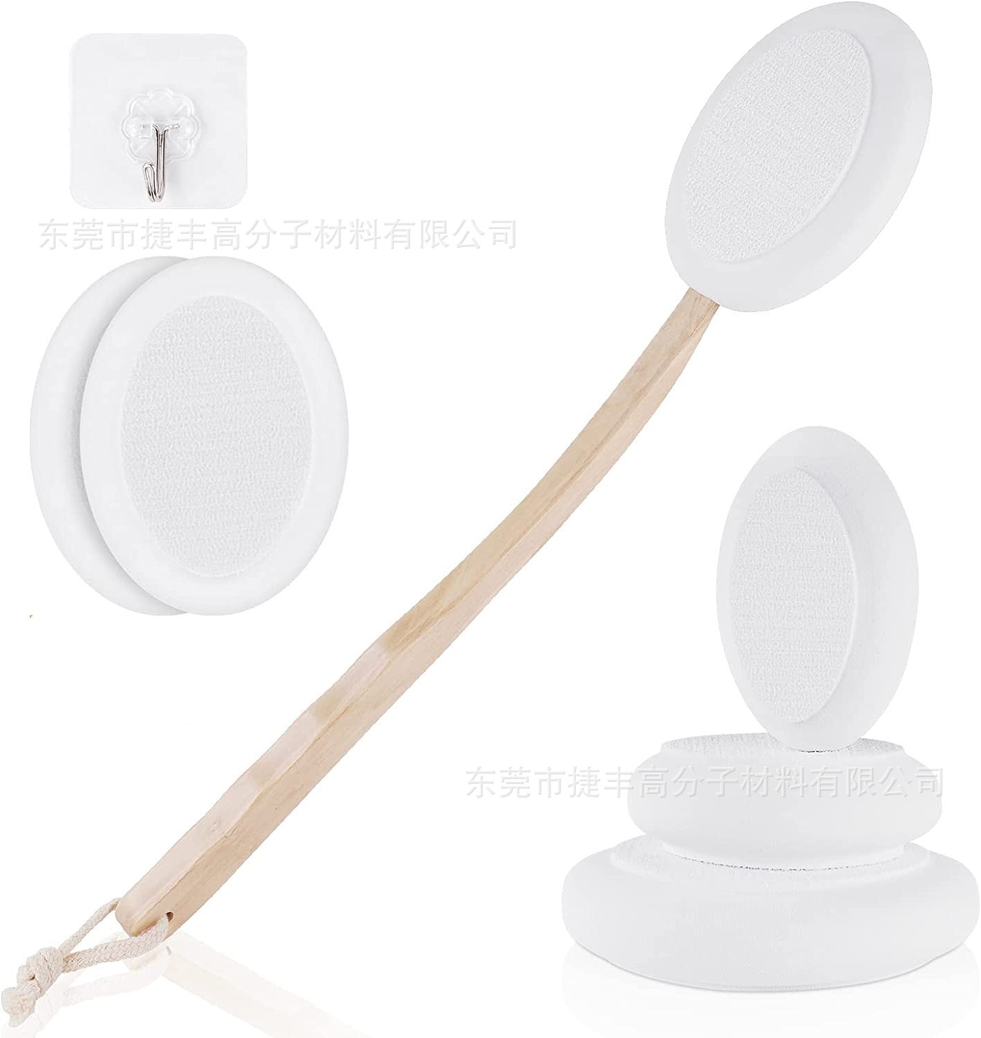 8-piece EVA nuevo cepillo de limpieza Lotus mango de madera cepillo de baño cabeza recubrimiento de loción cepillo de baño fábrica en stock al por mayor