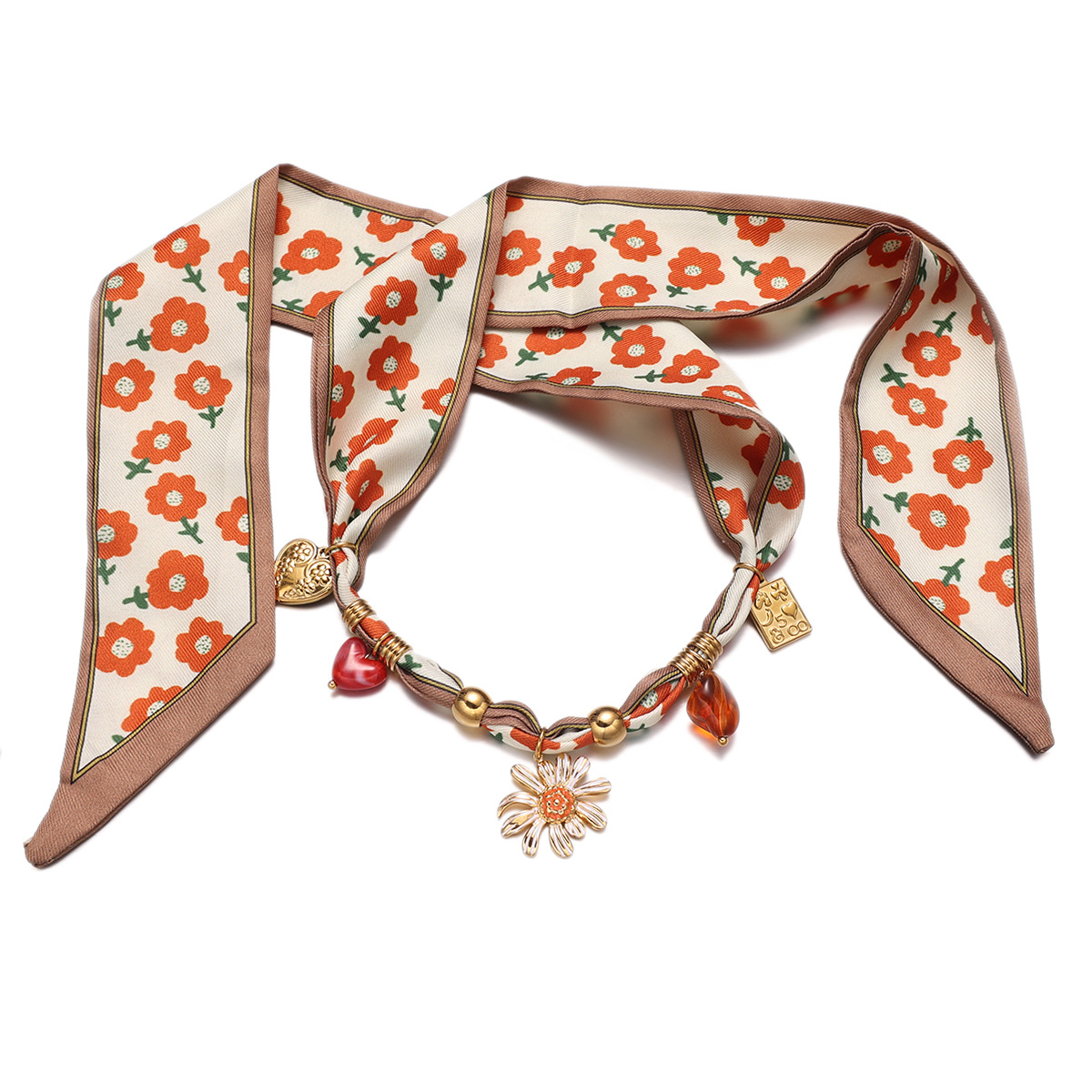 TENA Europa y América bufandas de acero inoxidable collar colgante de flores de acero de titanio sin decoloración cadena ligera de lujo alta sensación de joyería versátil