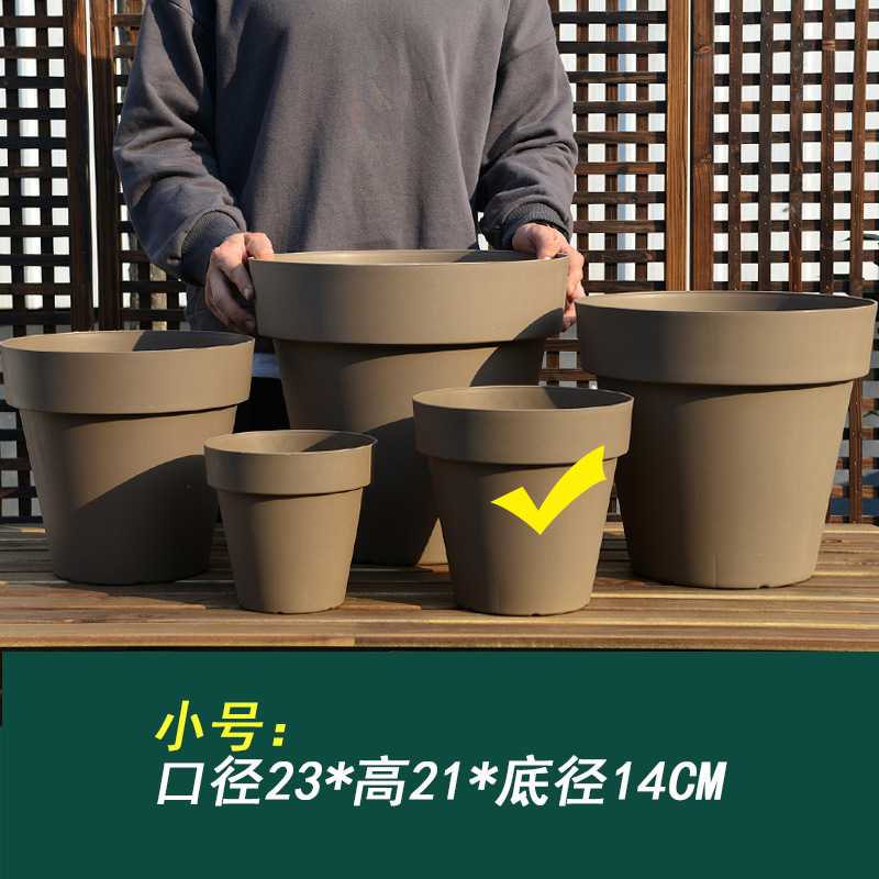 プラスチック大型植木鉢北欧シンプル樹脂厚さ特大口径多肉緑羅盆客間ベランダトレイ付き|undefined