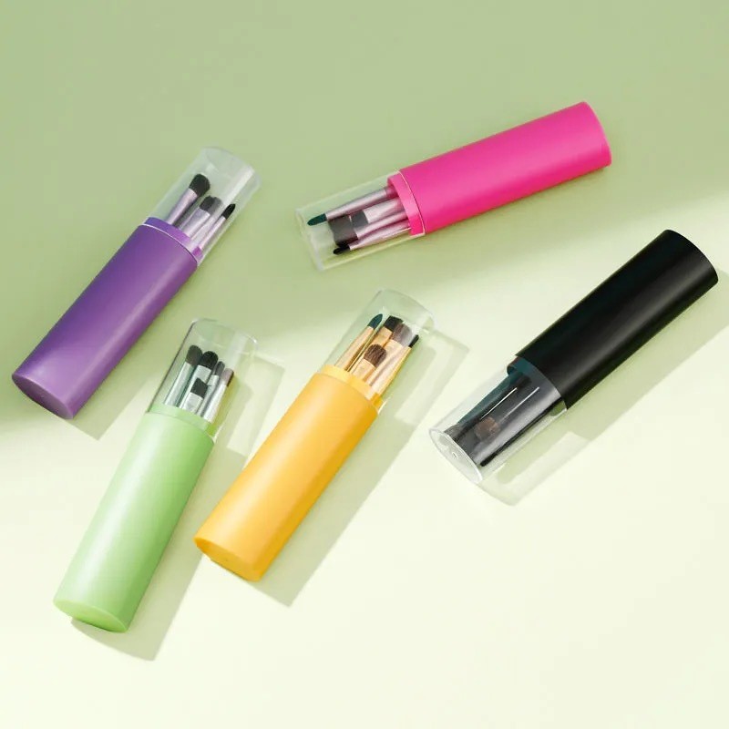 Venta Directa de fábrica 5 pelo de caballo barril cepillo conjunto maquillaje herramientas especiales ojo maquillaje cepillo conjunto