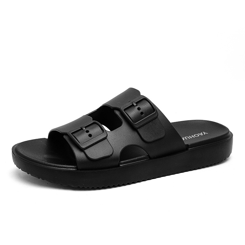 Pantuflas hombre 2025 nuevo estilo verano pisando mierda en casa sandalias antideslizantes playa para hombre sandalias Birkenstock de gran tamaño
