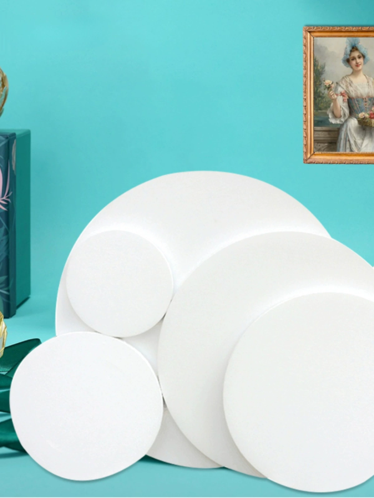 Круглая рамка для масляной живописи, холст для студентов, акриловая доска для рисования, мольберт, деревянная рамка для масляной живописи, шестиугольная форма в форме сердца