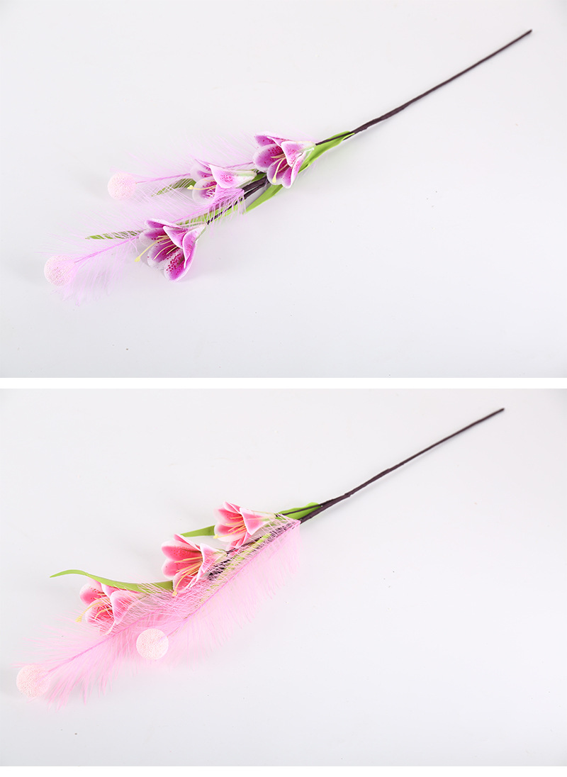 Ramo de lirios y bolas doradas flores artificiales con junco_voghion.com