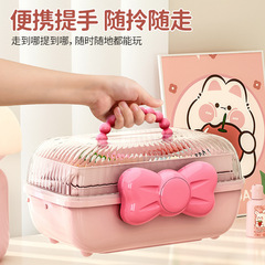 三層手提げカード収納ケース化粧品仕切り収納ケース子供女の子diy手帳シール整理ケース