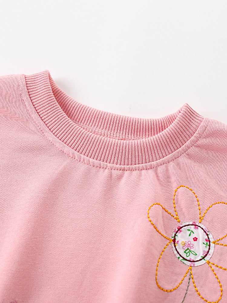 Malwee set de niñas otoño y invierno nuevo estilo europeo y americano de niños pequeños y medianos cuello redondo mangas largas pantalones de cintura elástica para niños dos piezas set