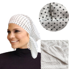 亚马逊厂家直供0.5cm圆点防晒包头巾 披发三角巾雪纺绸缎70cm方巾