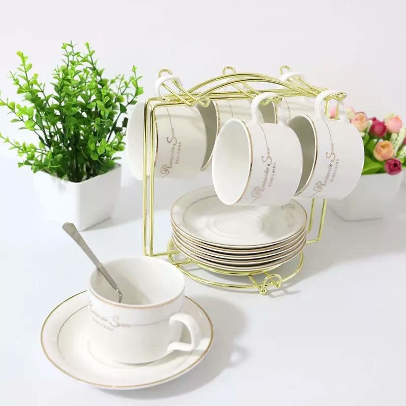 Customized Cup Holder Golden Household Tea Cup Glass Cup Holder Drain Rack Living Room Shelf Storage Rack Upside down