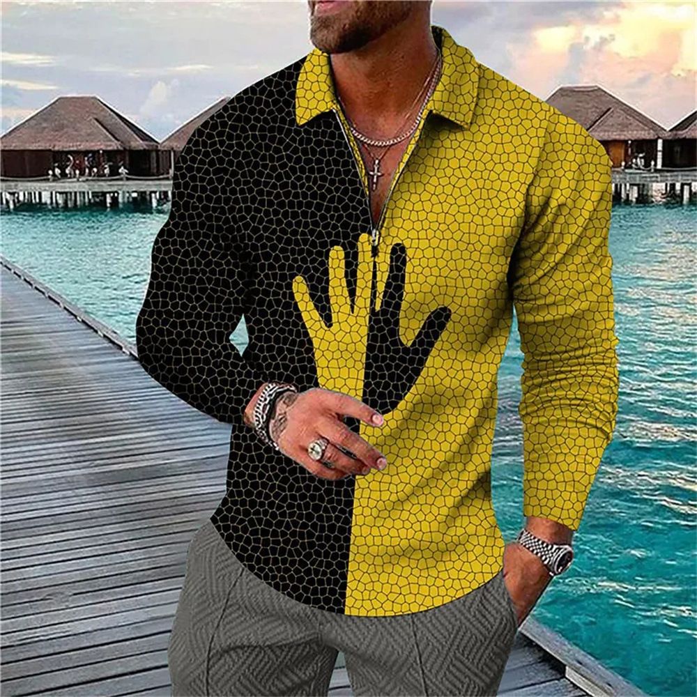 Camiseta Polo Casual de Manga Corta con Cuello Polo, Estilo Europeo y Americano, a Rayas Caqui, en Existencia, Popular en Europa y América