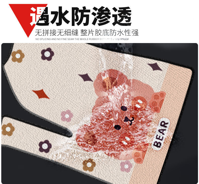 26 New Models Suitable for Great Wall Ora Good Cat Car Floor Mats, Snow White Coil Car Interior Cartoon Carpet Mats