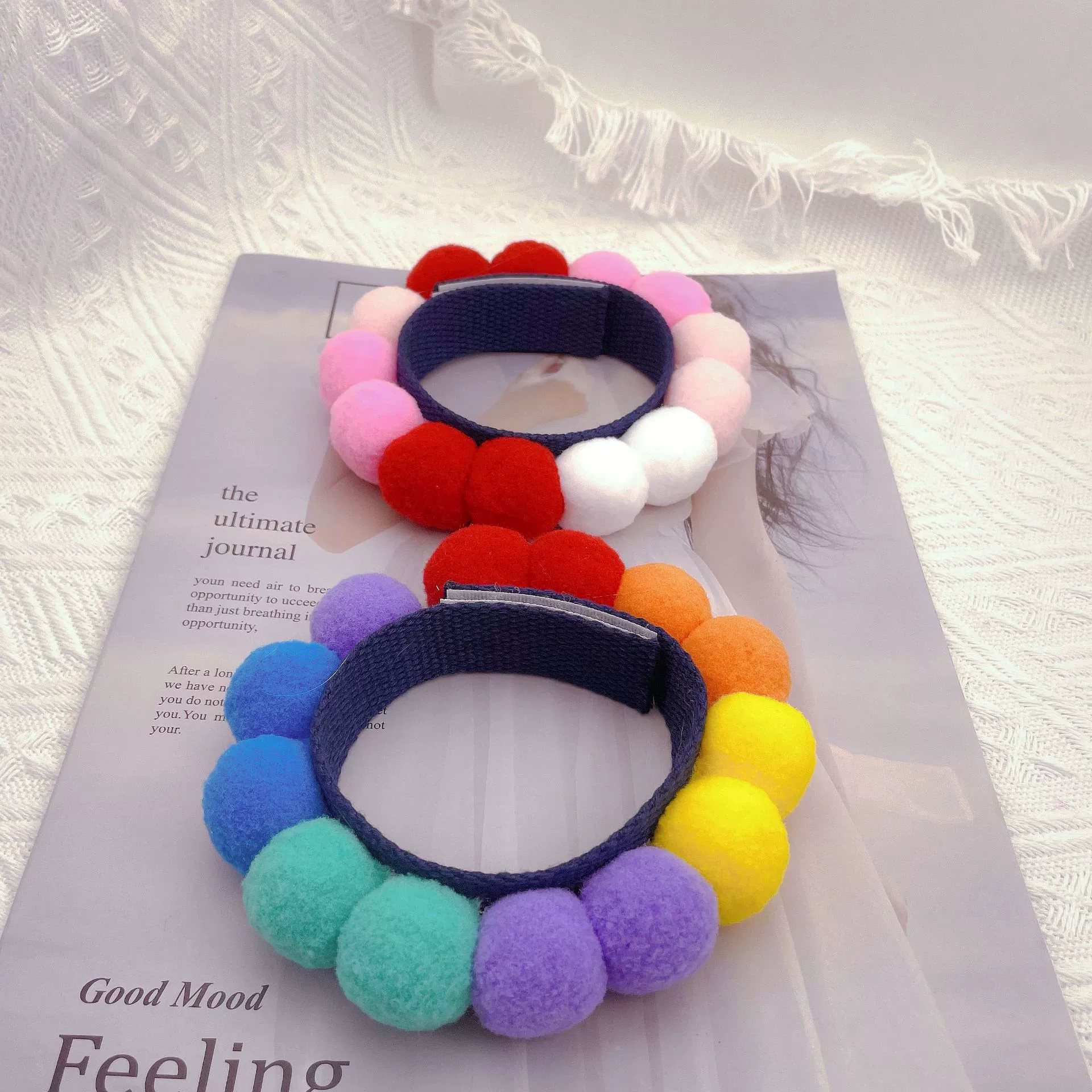 Радужный мяч чай ошейник для собак украшения для домашних животных кошки и собаки корги Боевая собака золотистый ретривер фотография цветное кольцо на шею