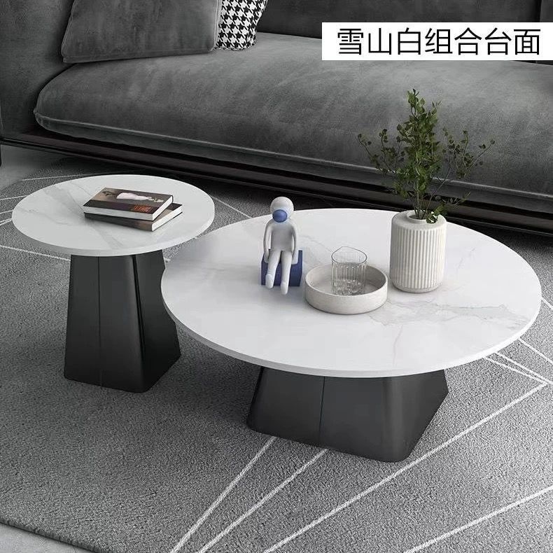 Luz y lujo moderno mesa de té redonda de tabla de roca sala de estar casa pequeña mesa de té redonda mesa de estudio