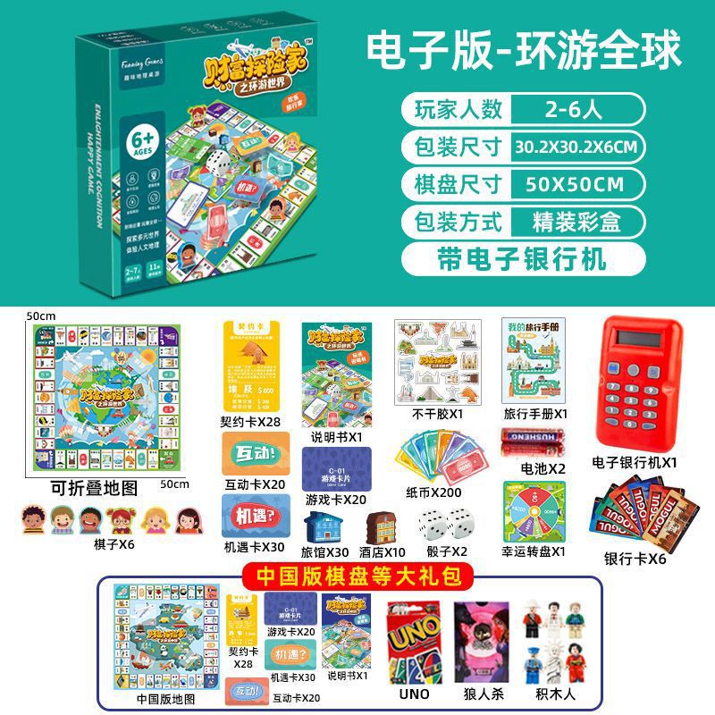 正版大号富翁游戏棋经典豪华升级版成年桌游学生儿童聚会桌游包邮|undefined