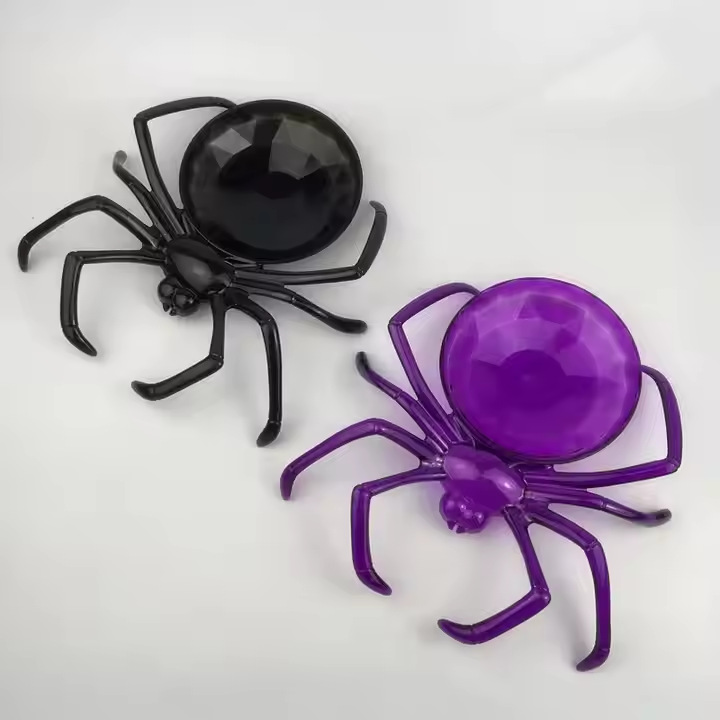 仿真蜘蛛骷髅糖果盘万圣节装饰品塑料蜘蛛果盘节日派对用品跨境