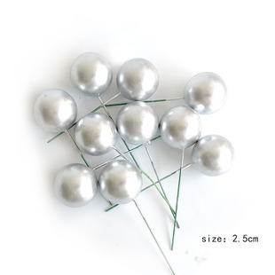 100 Pieces of Gold Balls and Silver Balls for Baking Birthday Cake Decoration Plug-Ins Ins Birthday Kidsren's Popular Dessert Table Ma Xiao