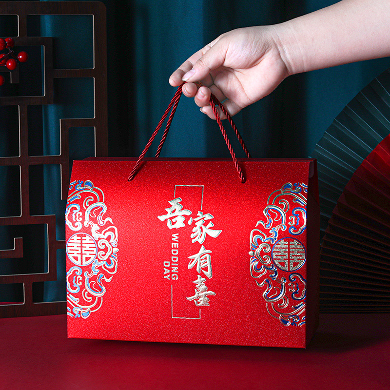 Gingerbread Sanding Wedding Candy Box Handbag Bridesmaid Gift Hand-presentation Gift Chinese Wedding Candy Box Candy Bag Candy Box