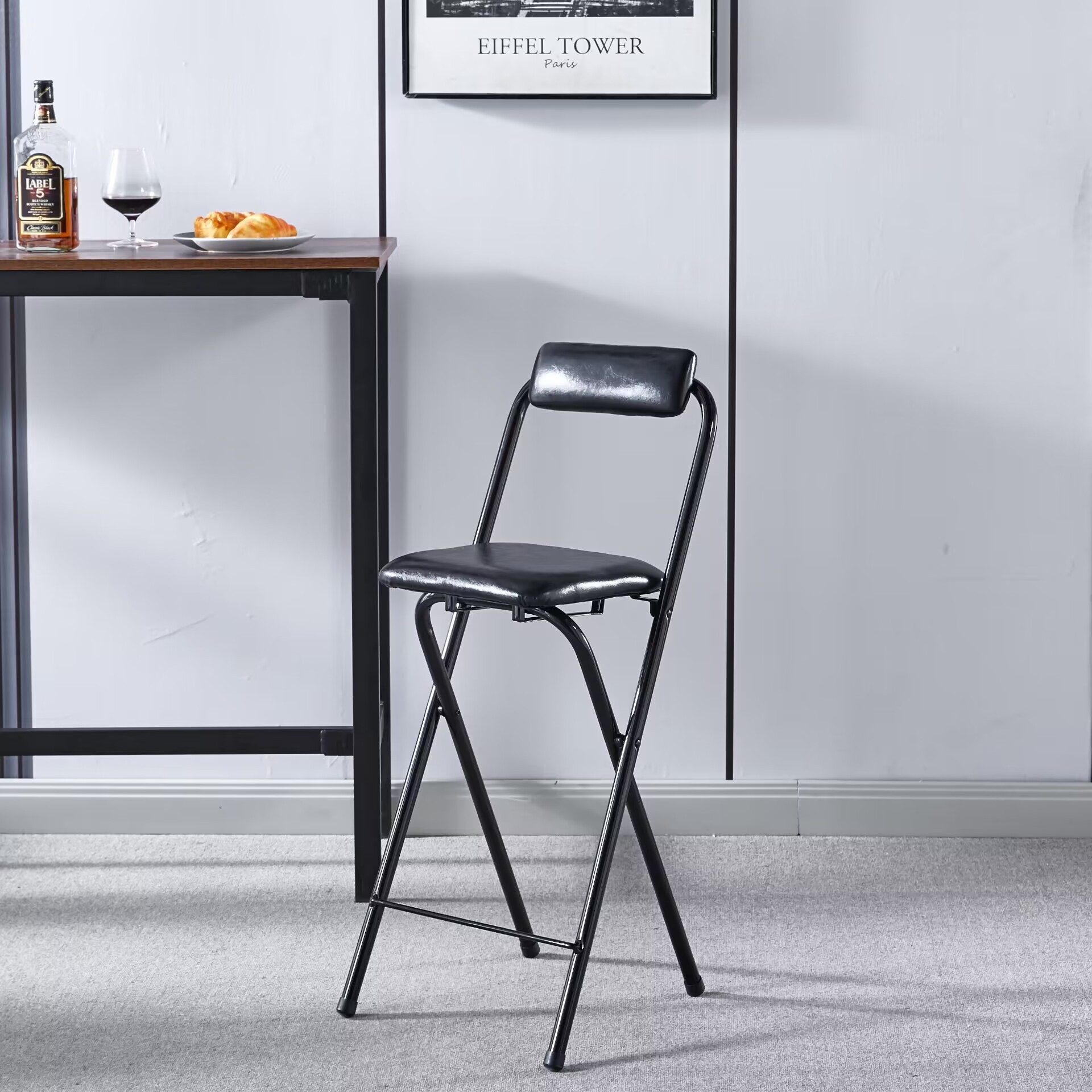 Fábrica directa portátil silla de bar plegable silla de recepción taburete alto puente silla de pesca silla de comedor de respaldo casual bar image 9