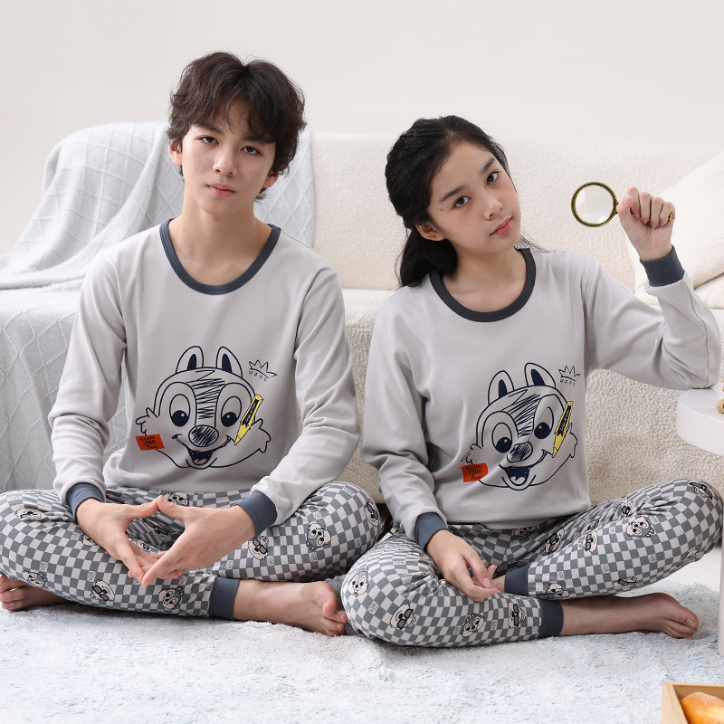 儿童保暖内衣中大童衬衣线裤男学生秋衣秋裤小女孩青少年睡衣套装|undefined