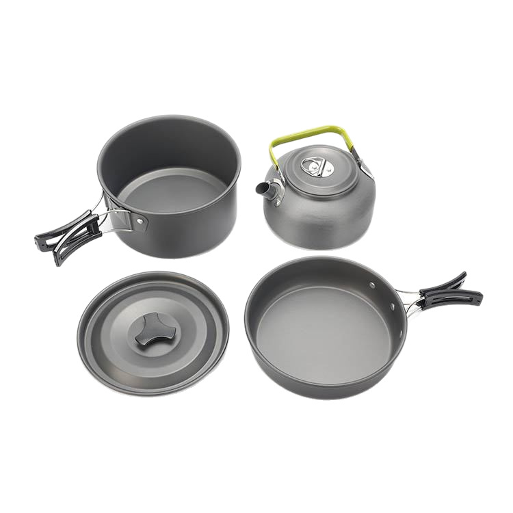 Juego de ollas para exteriores, olla para acampar de Amazon, combinación de tetera para acampar 308, venta directa de fábrica, utensilios de cocina ultraligeros y portátiles