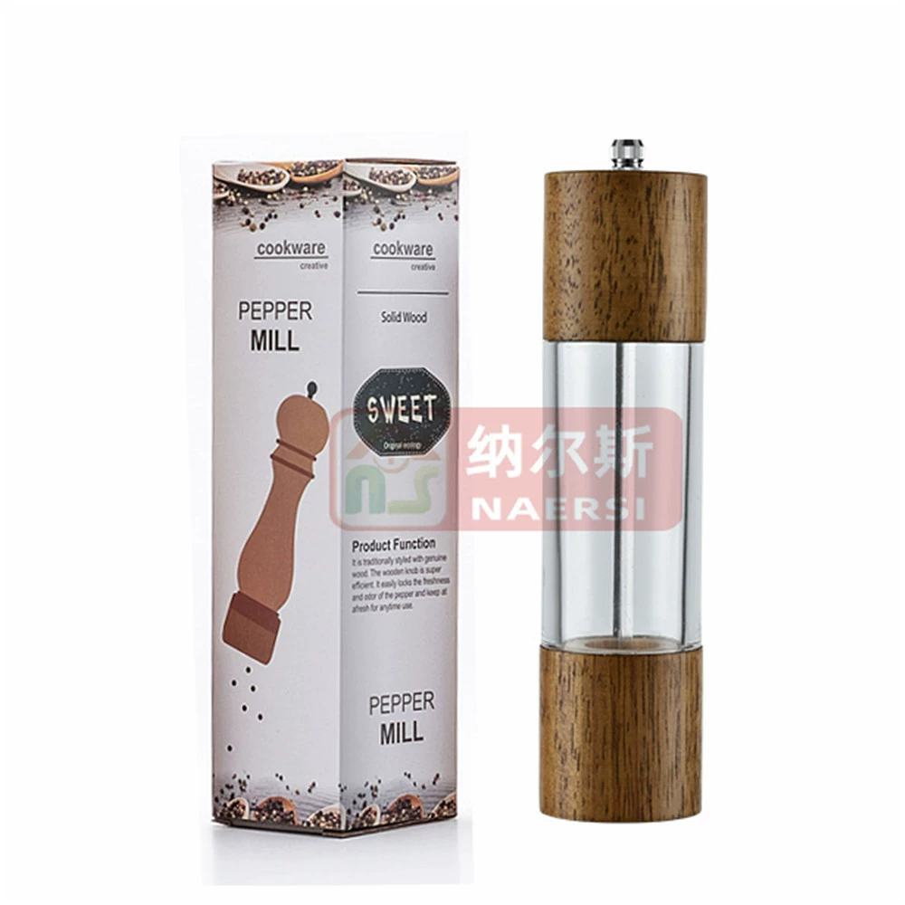 Mujun mill Акриловая ручная молотка для перца, древнее дерево, помол перца, керамическое ядро, кухонный инструмент