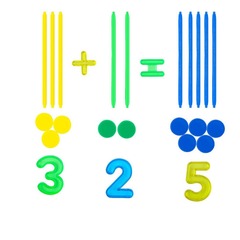 Manufacturer Direct Sale Plastic Counting Rods for Kindergarten Montessori Math Teaching Aids Baby Early Learning Number Rods Toys