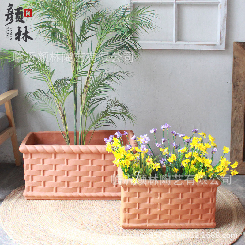 Caja de flores rectangular, canal de flores, gran maceta de flores, gran maceta de barra larga, gran maceta de barra, gran maceta de esquina, maceta rectangular, maceta de pared cercada