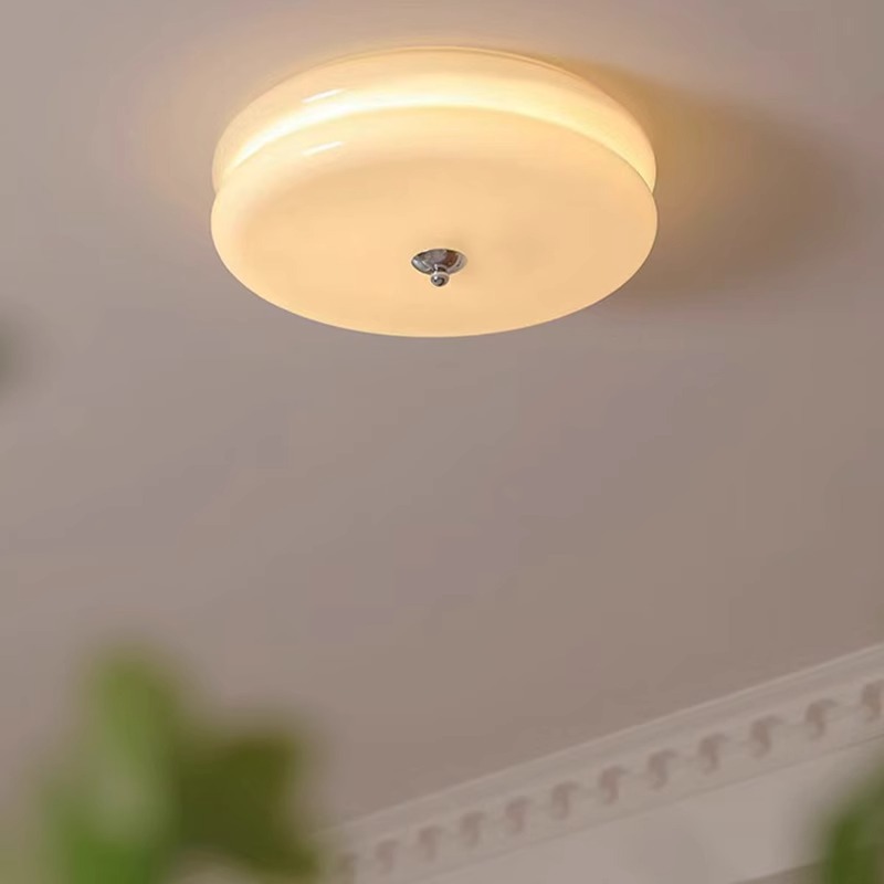 Ventura francesa crema dormitorio principal lámpara de techo de vidrio redonda antigua bolsa casa estudio segundo dormitorio porche lámparas de balcón