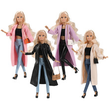 跨镜30CM巴比娃娃时尚套装娃衣英伦风换装女孩过家家玩具现货