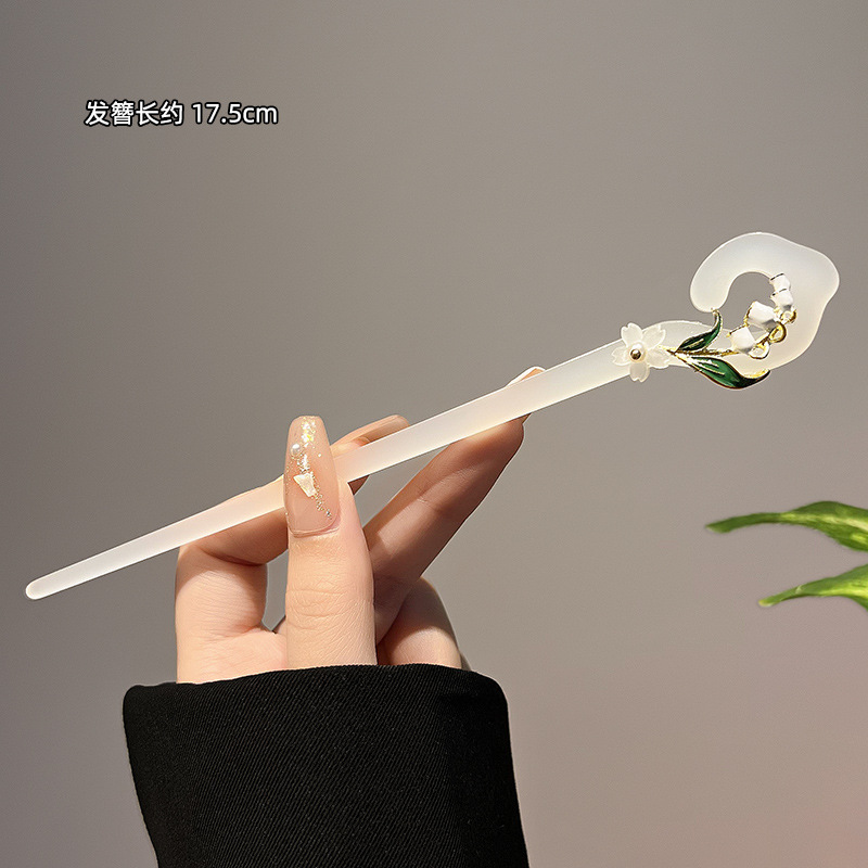 Orquídea horquilla de las mujeres estilo antiguo palacio lámpara horquilla luminosa nuevo estilo chino de alto grado borla paso sacudida Hanfu tocado