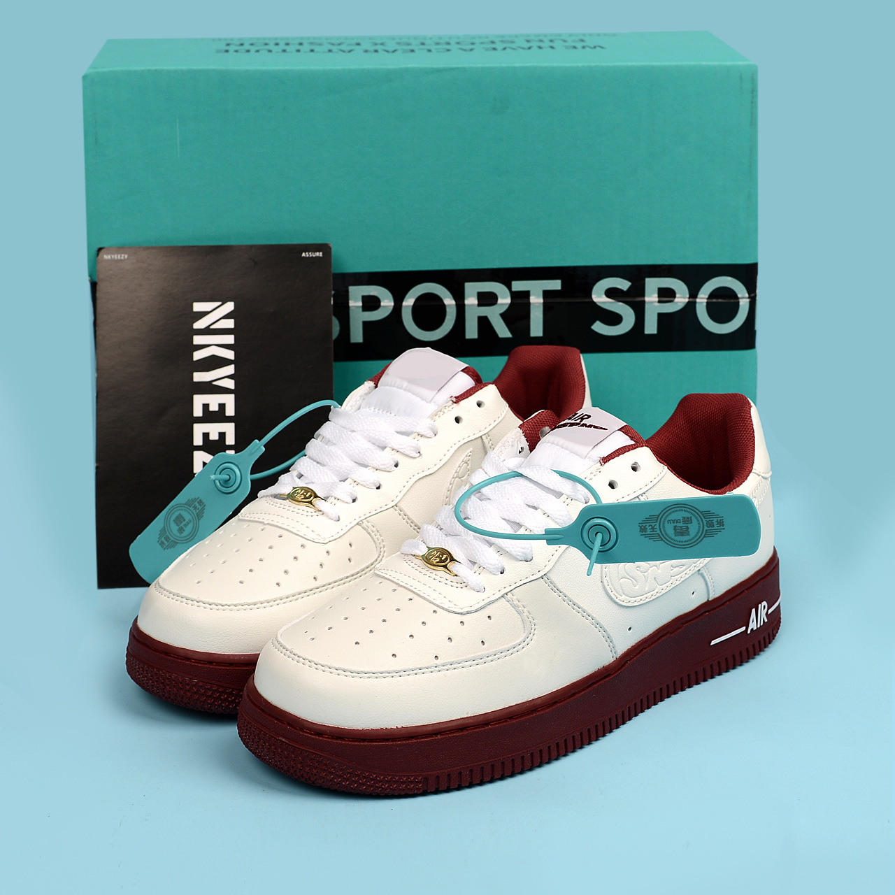 Naike Guan Air Force One Zapatos casuales para hombres y mujeres Zapatos blancos bajos clásicos de todo fósforo AF1 Pareja Zapatillas de deporte al aire libre