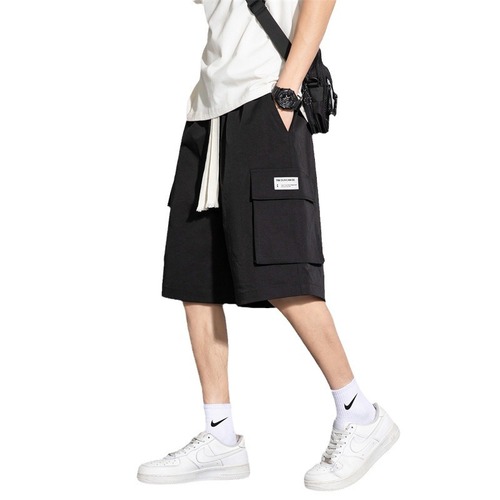 Workwear shorts for men, summer breathable thin outerwear, ice silk quick-drying five-inch mid-calf, loose sports casual summer clothing