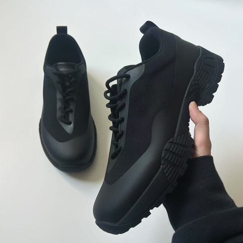 Men's Summer British Style Niche Hiking Shoes, Black Mesh Patchwork Sports Running Shoes, Outdoor Trekking Casual Shoes Men's Summer British Style Niche Hiking Shoes, Black Mesh Patchwork Sports Running Shoes, Outdoor Trekking Casual Shoes