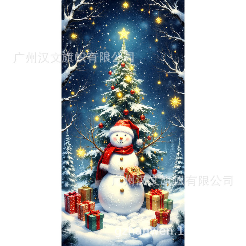 新しいクリスマスドアカーテン、サンタクロースが祝うお祭りの雰囲気の装飾用品、シーンを演出する屋外ドアカバー、祝賀用吊り下げ飾り|undefined