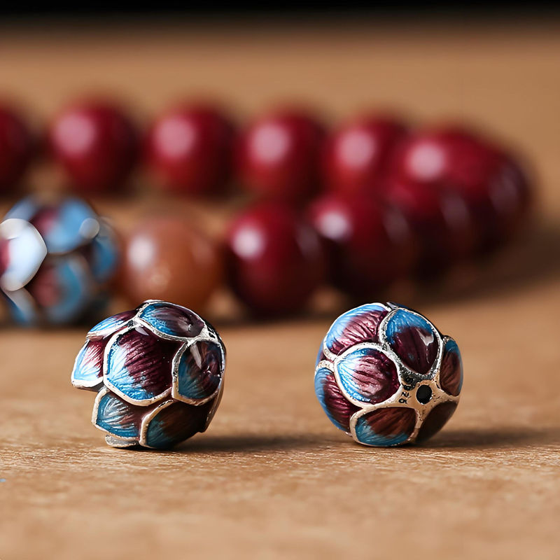 Traditional Alloy Burnt Blue Lotus Bud Spacer Beads Bracelet Handmade DIY Accessories White Deer Style Lotus Accessories Traditional Alloy Burnt Blue Lotus Bud Spacer Beads Bracelet Handmade DIY Accessories White Deer Style Lotus Accessories