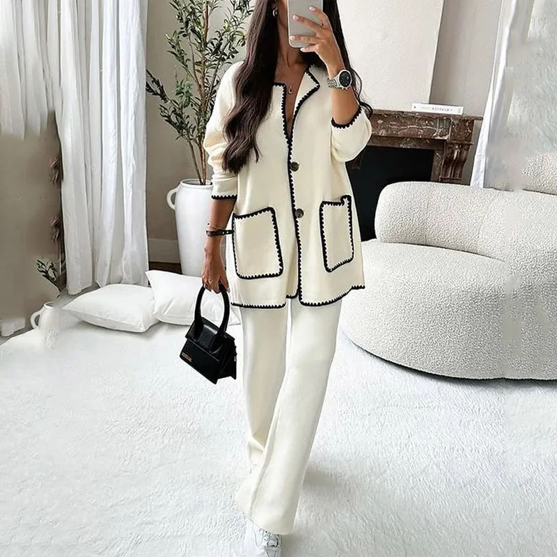 Women's Hoodies Sets Long Sleeve Pocket Elegant Color Block display picture 1