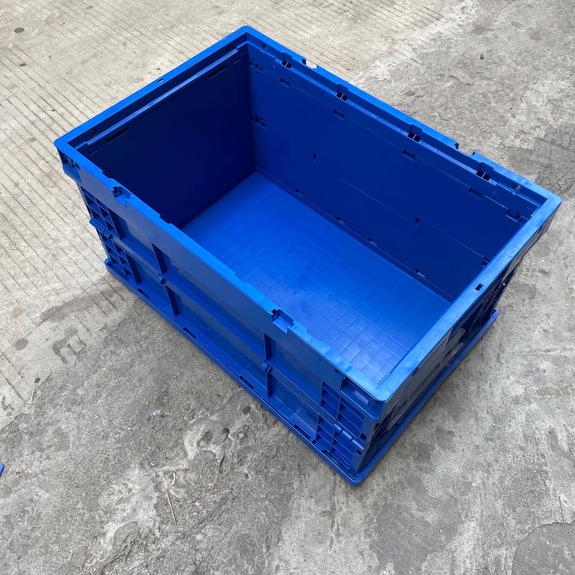 600*400*330mm灰色对折箱塑料周转箱加厚仓储塑胶箱 折叠式注塑箱