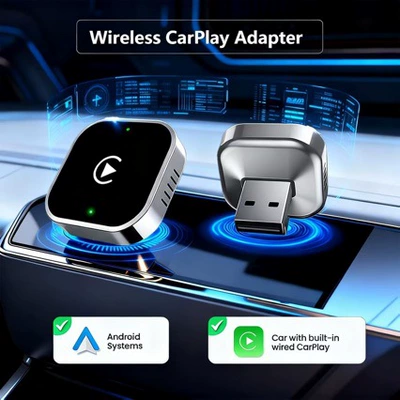 New Wireless Carplay Portable Compact Wired-To-Wireless Converter Android Auto Car Box (Simsiz CarPlay və Android Auto)