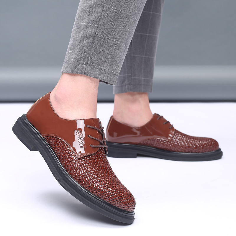 Sandalias de hombre de verano hombre tejido a mano transpirable ropa de negocios casual zapatos de cuero zapatos de hombre zapatos gruesos