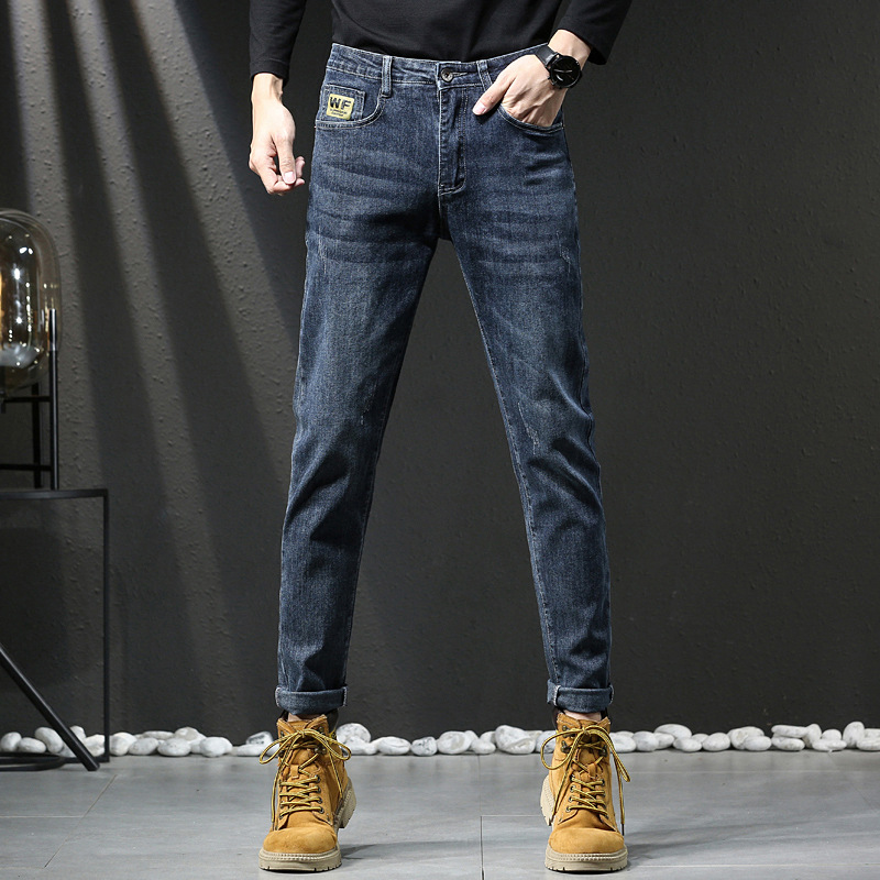 Pantalones vaqueros al por mayor transfronterizos pantalones ajustados hombres marca de moda impresión tridimensional pantalones de hombre Pantalones casuales elásticos suaves hombres