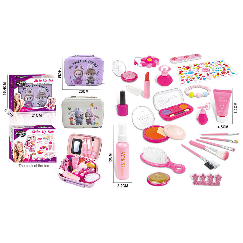 Niños transfronterizos en casa simulación de juguetes de maquillaje para niñas con paquetes de maquillaje no borrables para niñas para jugar