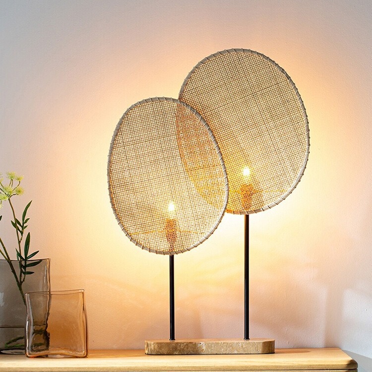 Southeast Asia Rattan Japanese Floor Lamp Log Style Hotel Homestay Tea Room Art Bedroom Floor Lamp Silent Style