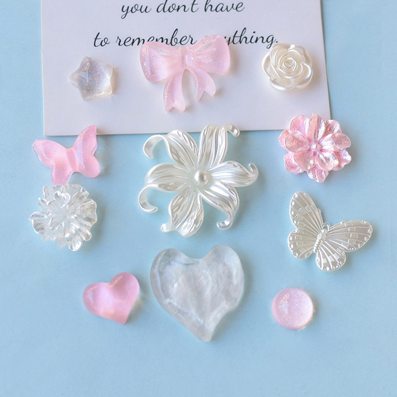 Hot Sale Simple Sweet Pearl Flower Heart Jewelry Accessories Hair Accessories Phone Case Shoe Flower DIY Accessories Pj1826