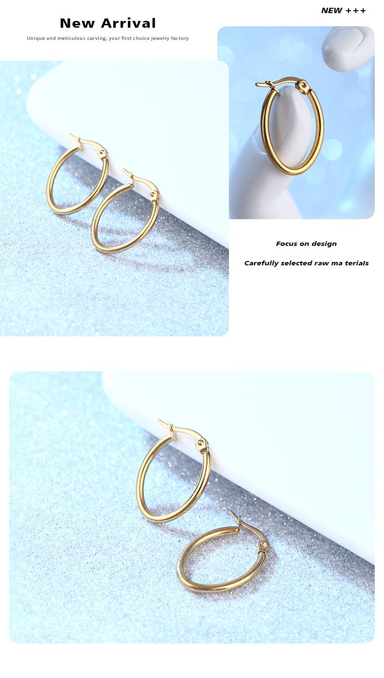 Fashion Geometric Stainless Steel Plating Earrings 1 Pair