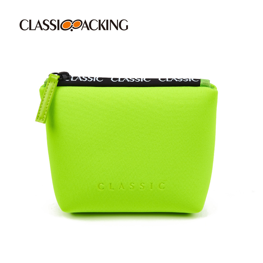 Bolsa de cremallera de diseño de nicho simple color sólido suministros de belleza bolsa de almacenamiento de material de poliéster bolsa de lavado