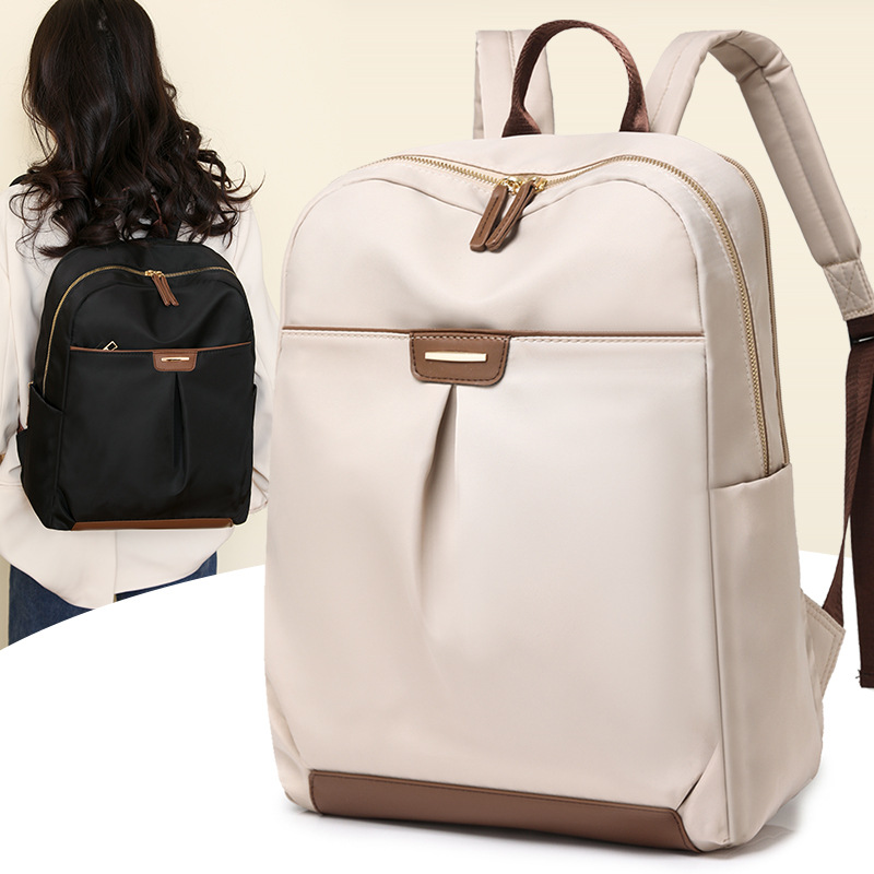 Mochila de computadora de gran capacidad para mujeres 2024 nueva casual contraste color viaje al aire libre mochila de viaje ligero al por mayor