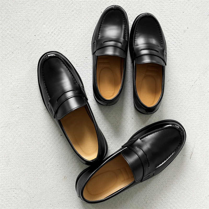 Loafers Men's Classic Slip-on Black Derby Leather Shoes Couple's Leather Shoes 14532-24532-T