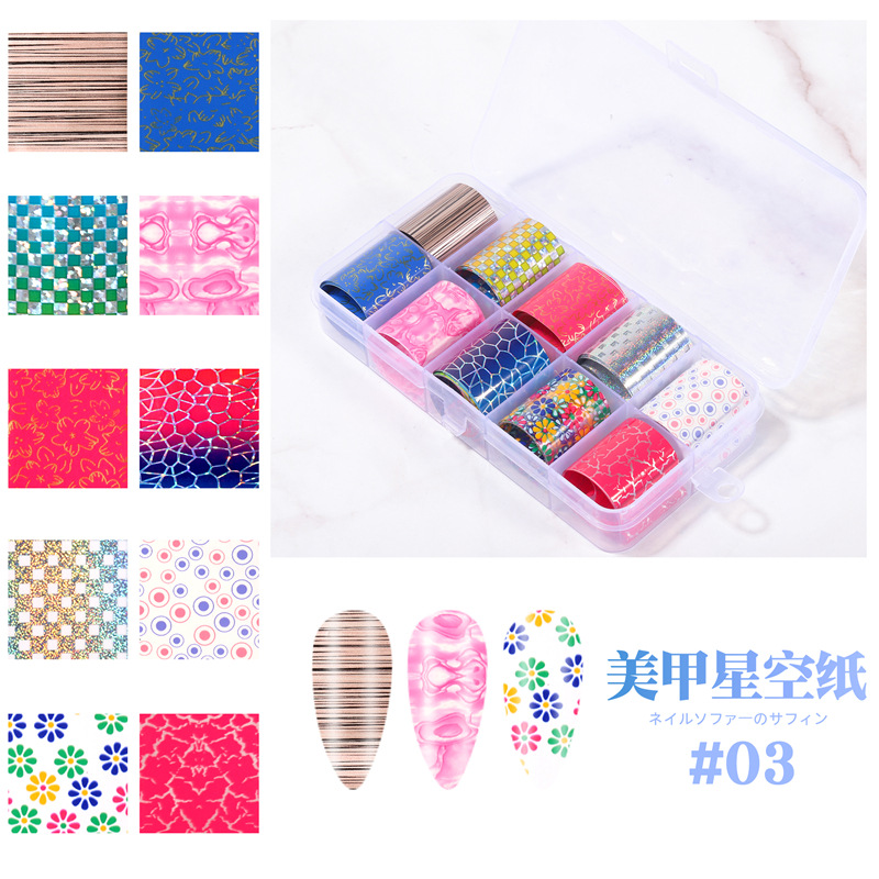 2021 nueva transferencia de Arte de uñas cielo estrellado papel mármol Flor Mariposa patrón de serpiente uñas pegatina de transferencia de cielo estrellado