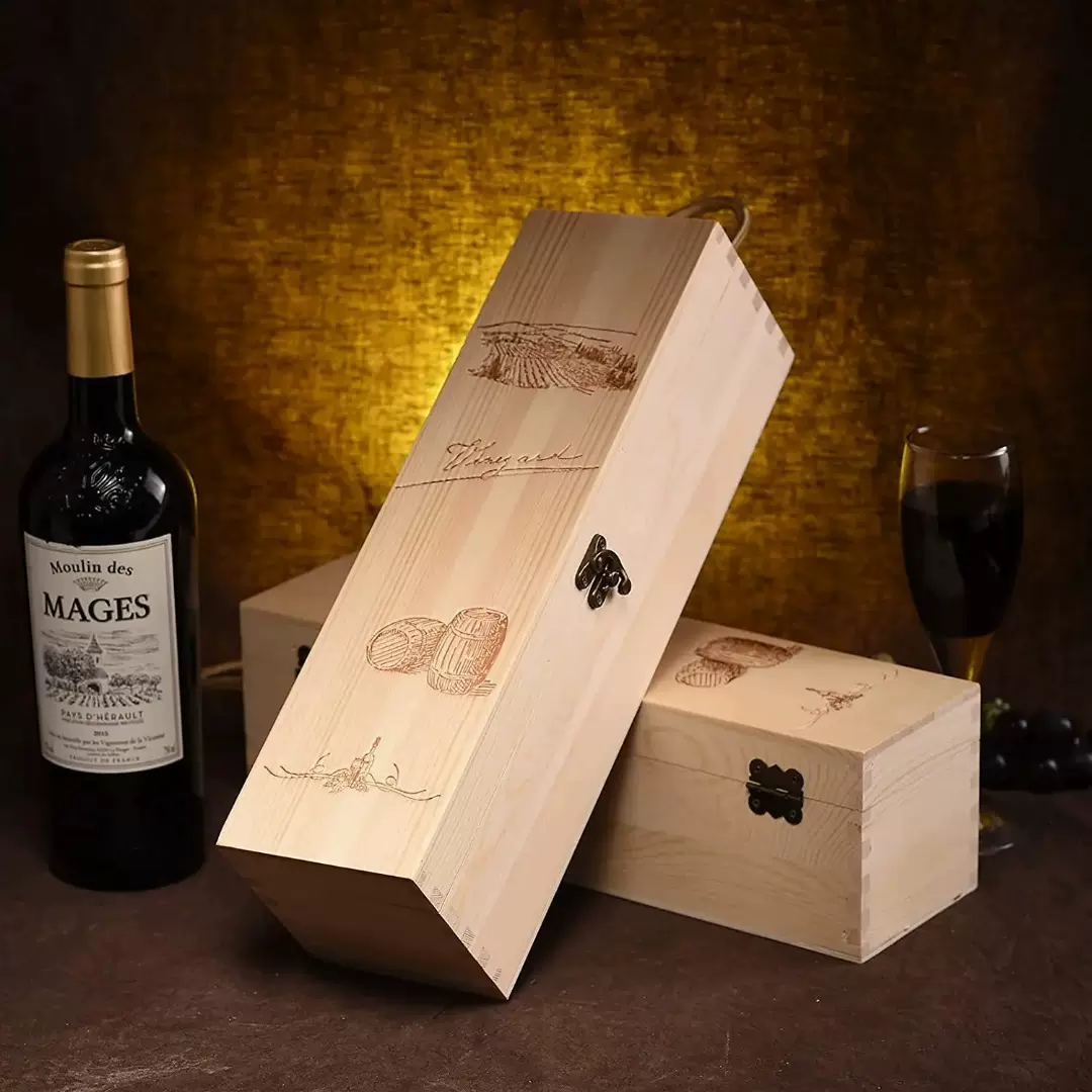 酒盒实木单支装双支装红酒包装盒木制手提中秋葡萄酒收纳盒礼品盒