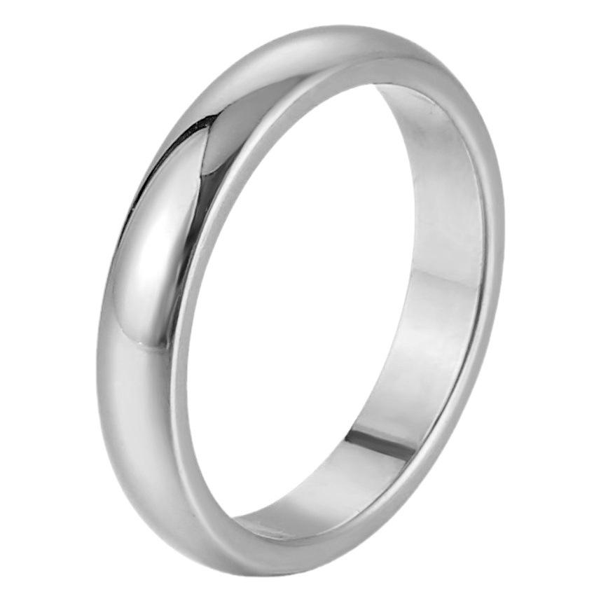 304 Stainless Steel Smooth Plain Ring Titanium Steel Non-Fading Women's Tail Ring Trendy Jewelry Ring